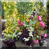 L07. One of a pair of concrete planters. 